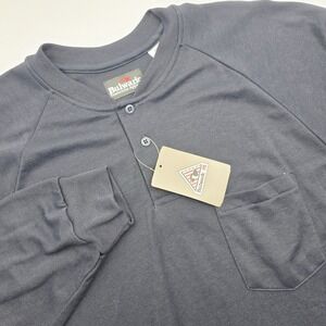NWT Bulwark FR Henley 3 Button Work Shirt Men's XL Tall LN Navy‎ Long Sleeve